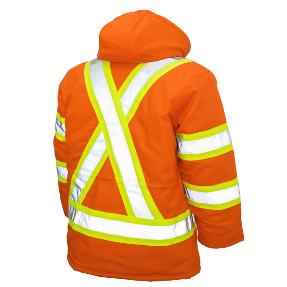 Duck Class 1 Hi Vis Two-Tone X-Back Orange Cotton Duck Parka S157
